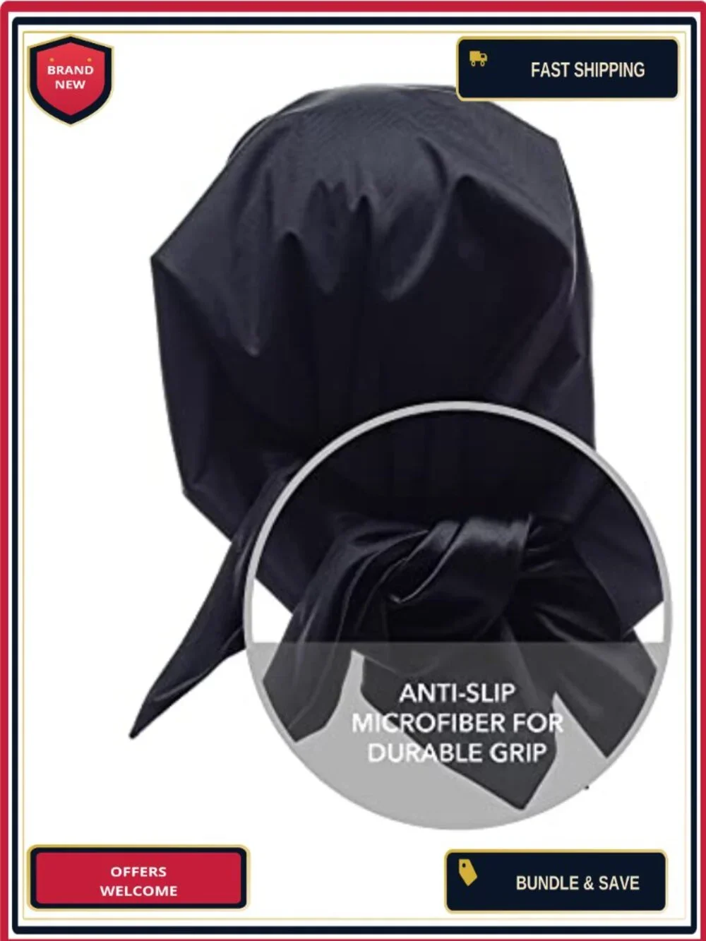 Waterproof Rain Scarf Satin-Lined Bandana Adjustable Head Wrap